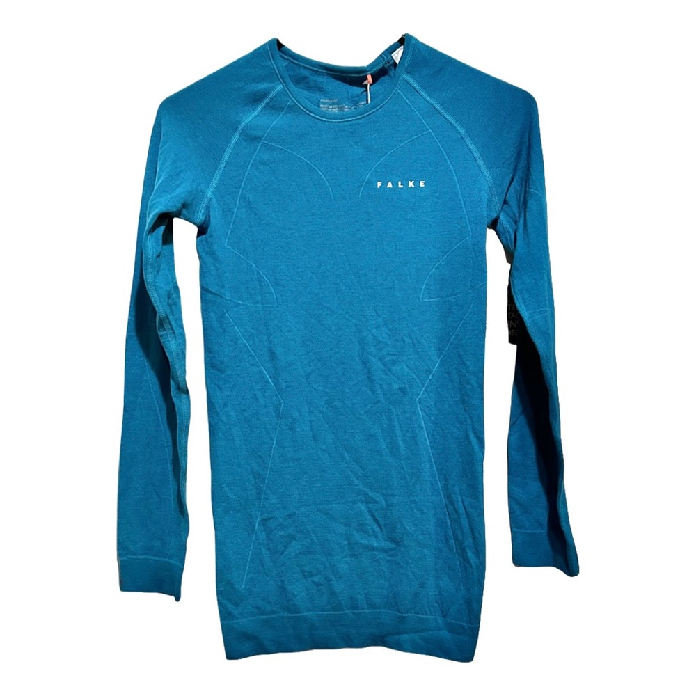 Falke Wool-Tech Seamless L/S Ski Baselayer -Turquoise, M